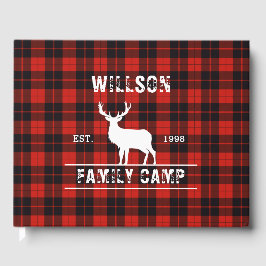 Libro De Visitas Cunningham Scottish tartan negro rojo