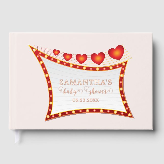 Libro De Visitas Cupid's Little Secret Valentine Baby Shower (Anverso)