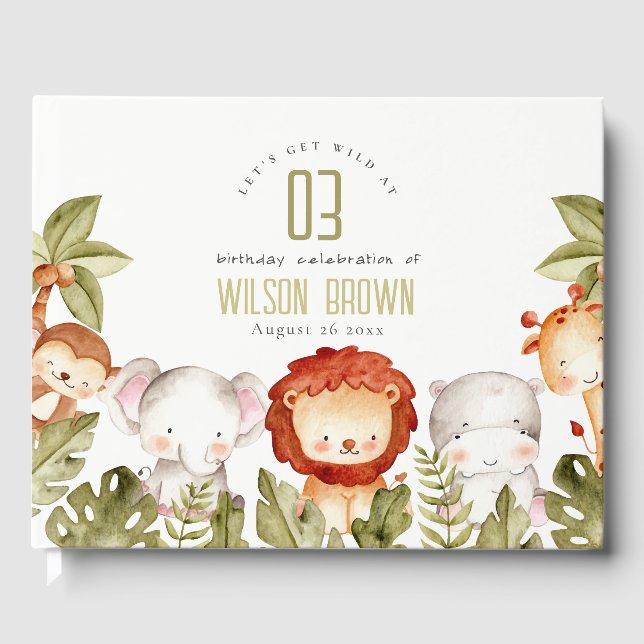 Libro De Visitas Cura salvaje de los animales de Safari Tropical (Anverso)