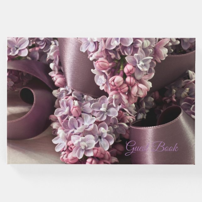 Libro De Visitas Curvas Lilac Y Cinta (Anverso)