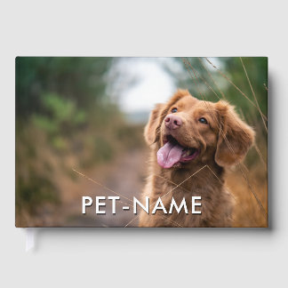 Libro De Visitas Custom 2 Photo With Your Pet Dog 2 Name Picture On