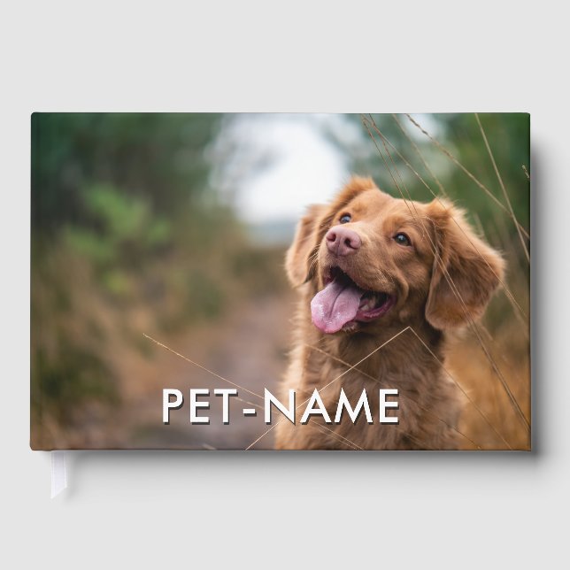 Libro De Visitas Custom 2 Photo With Your Pet Dog 2 Name Picture On (Anverso)