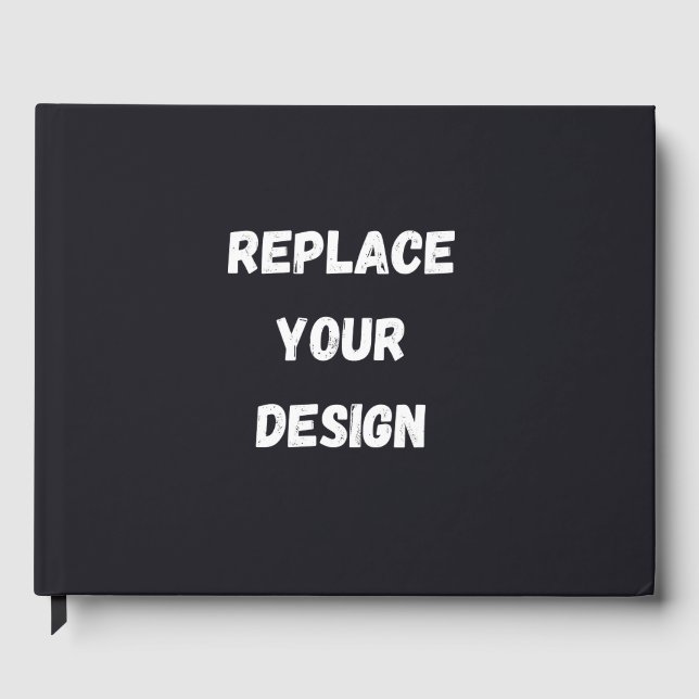 Libro De Visitas Custom black simple Design Add Photo or Text (Anverso)