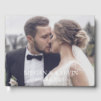 Libro De Visitas Custom Monogram Photo Wedding Guest Book