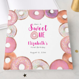 Libro De Visitas Custom Sweet One Donut First Birthday Pink