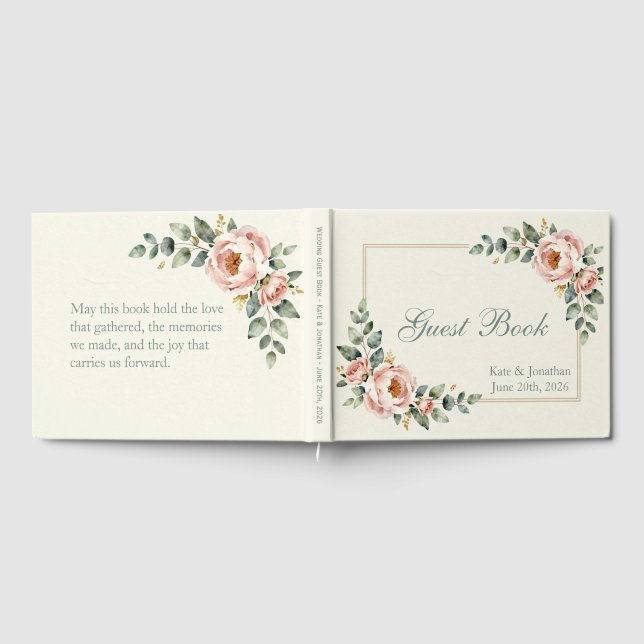 Libro De Visitas Customizable Floral Wedding (Lleno)