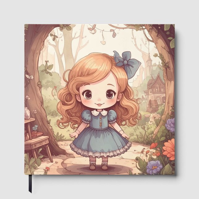 Libro De Visitas Cute Alice in Wonderland Whimsical Woodland Art (Anverso)