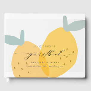 Libro De Visitas Cute amarillo limón Fruity Citrus Baby Shower