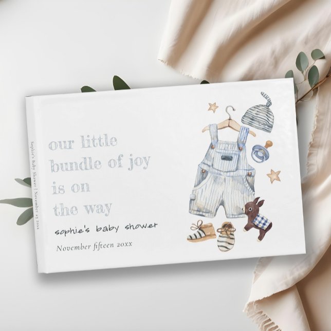 Libro De Visitas Cute Baby Clothes Essentials Blue Boy Baby Shower (Subido por el creador)