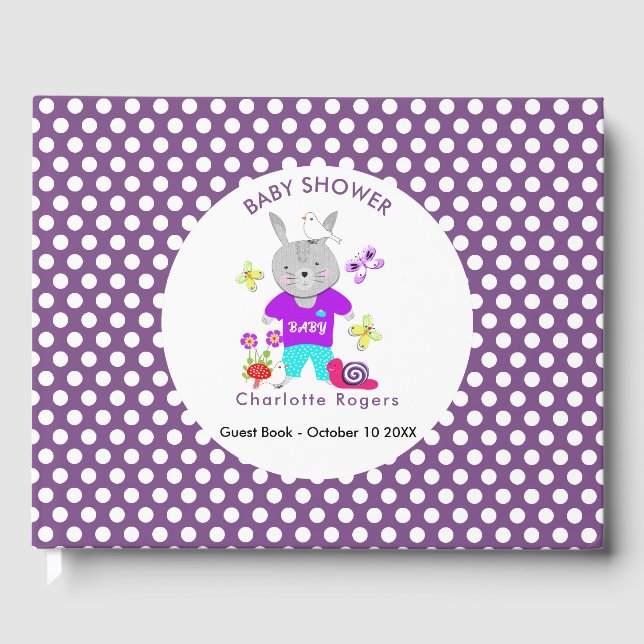 Libro De Visitas Cute Baby Toy Conejo Baby Shower (Anverso)