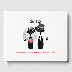 Libro De Visitas Cute Bride   Gatos Bodas Groom Personalizados