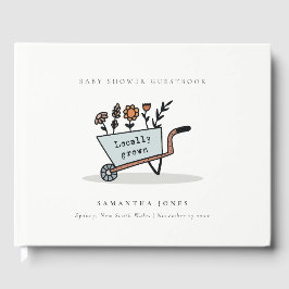 Libro De Visitas Cute de Baby Shower de carros florales azules de c