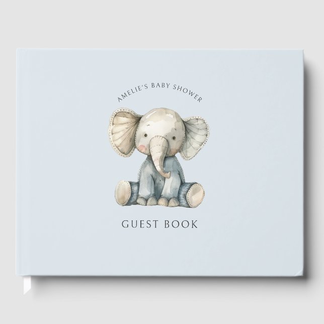 Libro De Visitas Cute Elephant Baby Shower (Anverso)