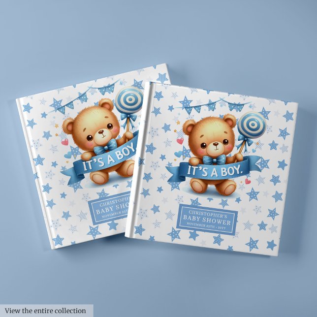 Libro De Visitas Cute, es un niño Baby Shower invitado al Rótulo (Adorable It’s a boy teddy bear baby shower keepsake)