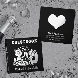 Libro De Visitas Cute Fox Couple | Las Vegas Boda Silver