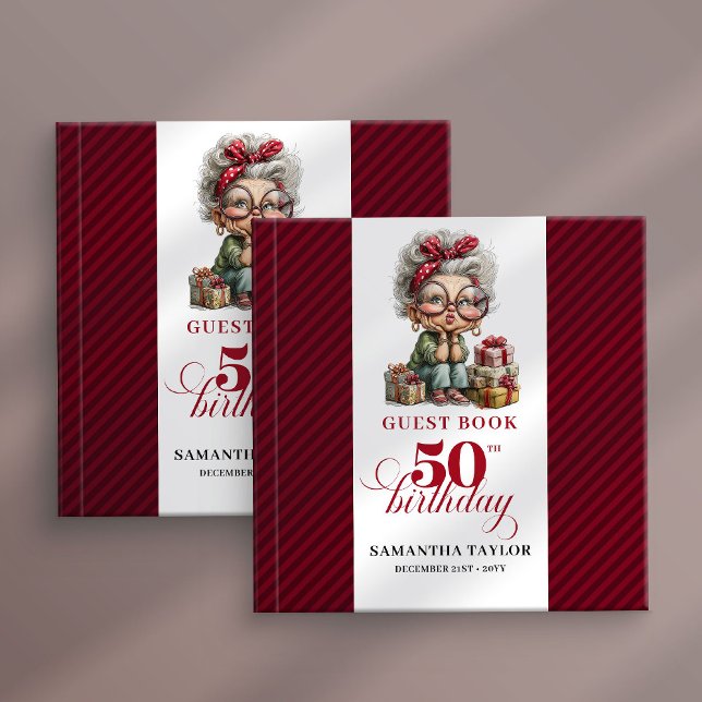 Libro De Visitas Cute Funny Lady 50th Birthday Cartoon Humor  (Cute Funny Lady 50th Birthday Cartoon Humor Guest Book

)