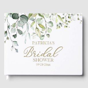 Libro De Visitas Cute Greenery Eucalyptus Bridal Shower Guest Book