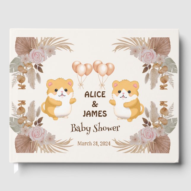 Libro De Visitas Cute Hamster Baby Shower (Anverso)