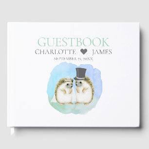 Libro De Visitas Cute Hedgehog Bride Groom Pareja Boda