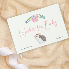 Libro De Visitas Cute Hedgehog Chica Rosa Baby Shower Guest Book