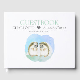 Libro De Visitas Cute Hedgehog Novias Boda de parejas gays lesbiana