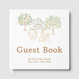 Libro De Visitas Cute Hens Farm Barn Baby Shower Guest Book