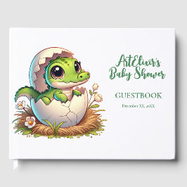 Libro De Visitas Cute Kawaii Baby Alligator Hatching Baby Shower