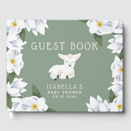 Libro De Visitas Cute Little Lamb Floral Baby Shower