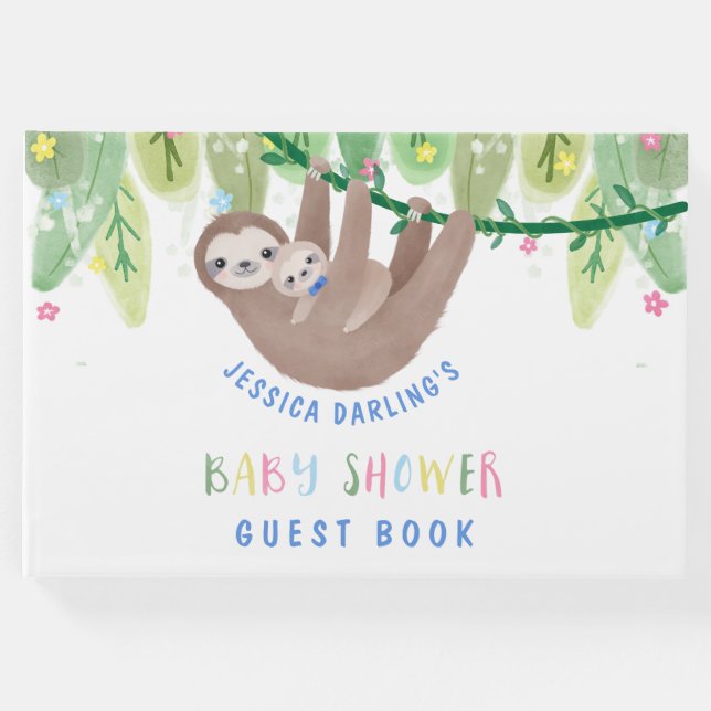 Libro De Visitas Cute Mom and Baby Boy Slote Guest Book (Anverso)