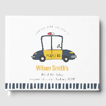Cute Navy Yellow Police Car Kids Cualquier Edad Cu