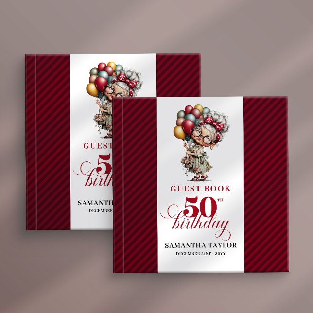 Libro De Visitas Cute quirky 50th lady birthday guest sign book (Cute quirky 50th lady birthday guest sign book)