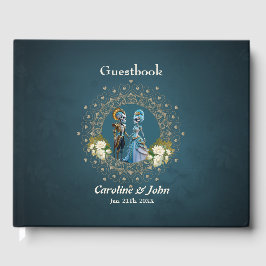 Libro De Visitas Cute Skeleton Boda Pareja Estilo Gótico