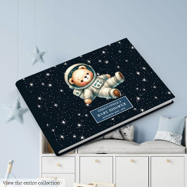 Libro De Visitas Cute Teddy Bear Astronauta Boy Baby Shower