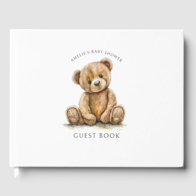 Libro De Visitas Cute Teddy Bear Baby Shower (Anverso)