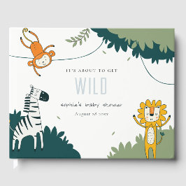 Libro De Visitas Cute Wild Tropical Jungle Animals Baby Shower