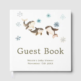 Libro De Visitas Cute Winter Arctic Whale Baby Shower