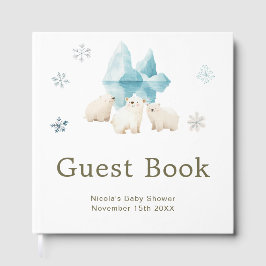 Libro De Visitas Cute Winter Polar Bears Baby Shower