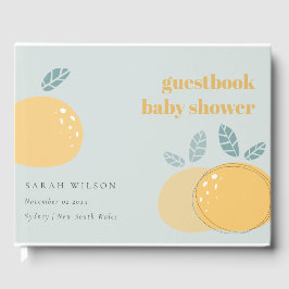Libro De Visitas Cuto Dusky Blue Lemon Fruity Bold Baby Shower