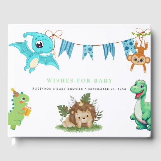 Libro De Visitas Cuto pequeño Dino Baby Shower