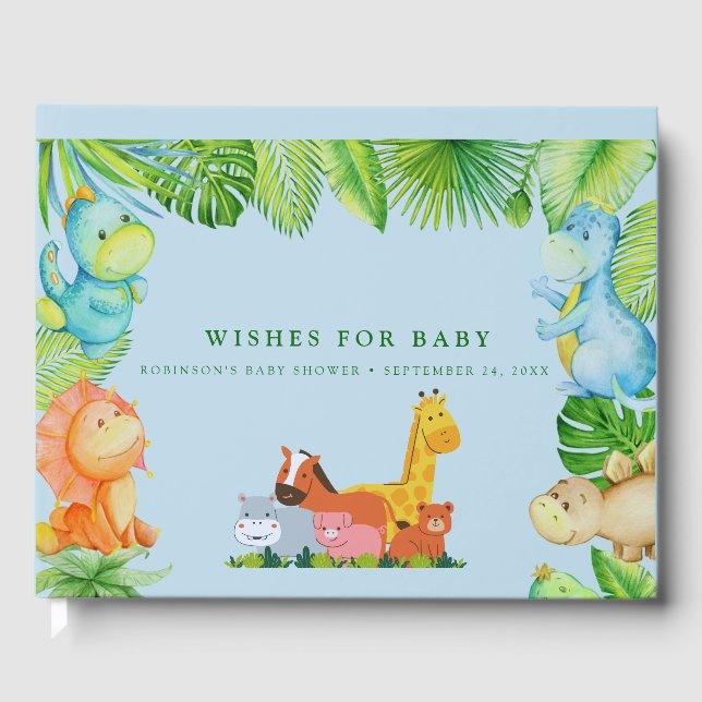Libro De Visitas Cuto pequeño Dino Baby Shower (Anverso)