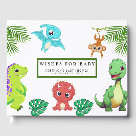 Libro De Visitas Cuto pequeño Dino Baby Shower