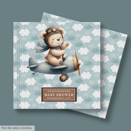 Libro De Visitas Cuto Pilot Teddy Bear Guest Book Baby Shower Boy