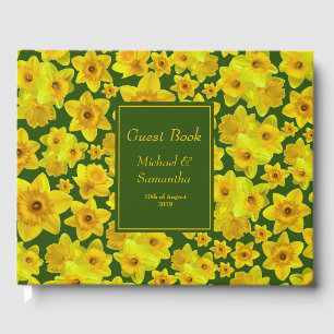 Libro De Visitas Daffodil de primavera amarilla - Boda
