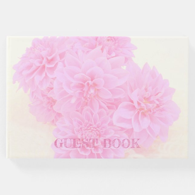 Libro De Visitas Dahlias En Rosa Suave (Anverso)