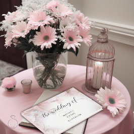 Libro De Visitas Daisies rosados de Rubor de color de agua