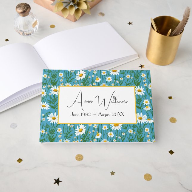 Libro De Visitas Daisy Meadow for Memorial Service (Anverso Abierto)