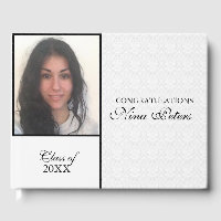 Damasco Blanco Con Fotografía- Graduación