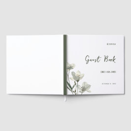 Libro De Visitas Dark Sage Green Botanical Wedding