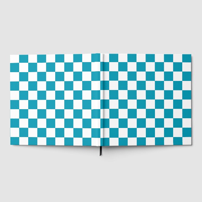Libro De Visitas Dark turquoise checkered  (Lleno)
