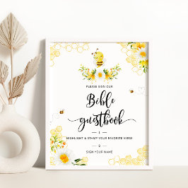 Libro de visitas de abeja floral acuarela